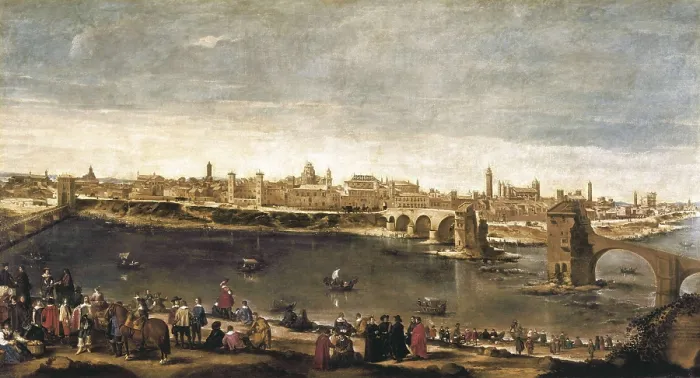 Framed Print : AISA / Everett Collection VELAZQUEZ, Diego Rodrguez de Silva (1599-1660); MARTINEZ DEL MAZO, Juan Bautista (1612-1667). View of the City of Zaragoza. 1647 Framed Print : AISA / Everett Collection VELAZQUEZ, Diego Rodrguez de Silva (1599-1660); MARTINEZ DEL MAZO, Juan Bautista (1612-1667). View of the City of Zaragoza. 1647