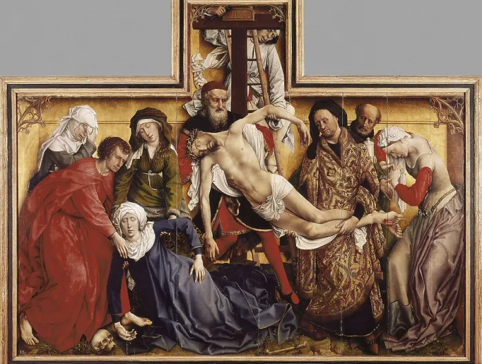 Framed Print : AISA / Everett Collection WEYDEN, Rogier van der (1400-1464). The Deposition from the Cross. ca. 1435. Christ, dead, the Maries and the Saints