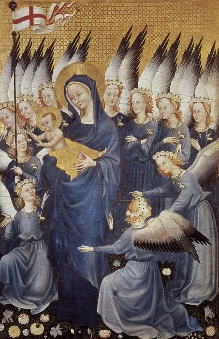 Framed Print : AISA / Everett Collection The Wilton Diptych. 1395 - 1399. Right panel of the altarpiece: the representation of the Virgin and Child with angels