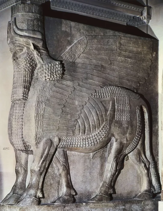 Framed Print : AISA / Everett Collection Winged Assyrian Bull. 721 BC - 705 BC. Work from the neo-assyrian time