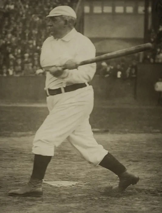 Framed Print : Al Spaulding, at bat around 1910. Known today for Spalding brand sports equipment, he also played major league baseball between 1871 and 1878 (BSLOC_2018_3_99)