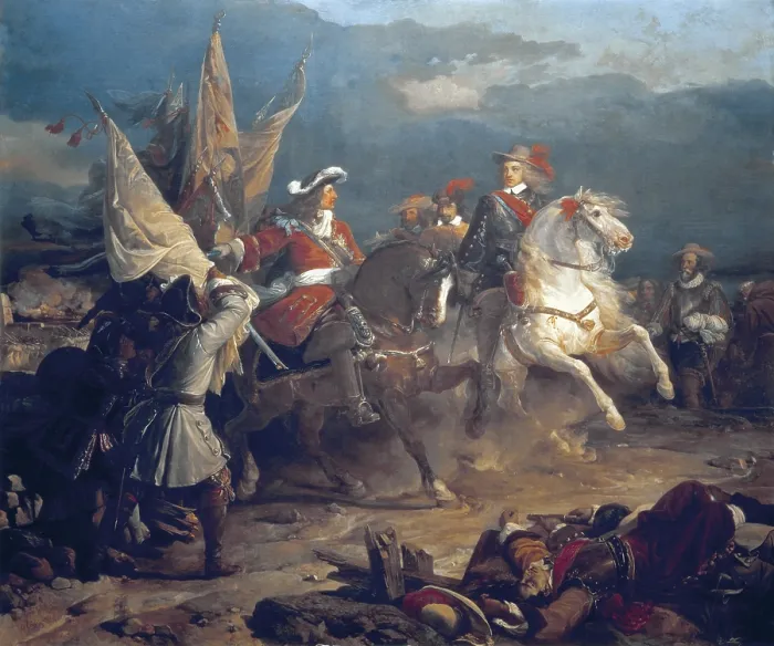 Framed Print : ALAUX, Jean (1786-1864). Battle of Villaviciosa, 10th December 1710. 1836. Episode from the War of the Spanish Succession (10th December 1710). Oil on canvas. FRANCE. Versailles