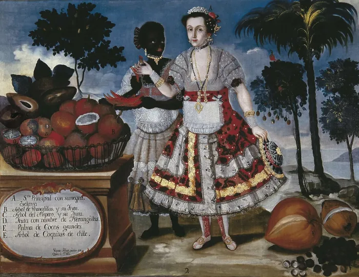 Framed Print : ALBAN, Vicente (18th c.). Distinguished woman with her negro slave. 1783. Oil on canvas. SPAIN. Madrid. America's Museum. AISA / Everett Collection**US SALES ONLY**