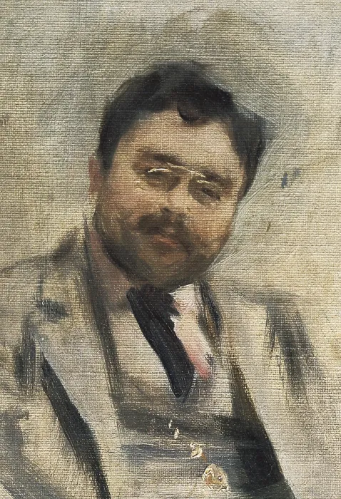 Framed Print : ALBENIZ, Isaac (1860-1909). Spanish pianist and composer. Portrait of Isaac Albeniz aged 34 years old. Detail of the face. Isaac Albeniz. 1894