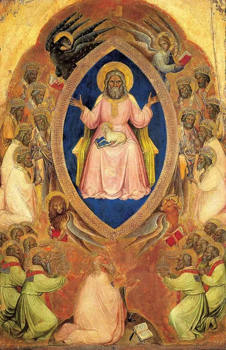 Framed Print : Alberegno Jacobello, Polyptych of the Apocalypse, 1343, 14th Century, panel gold ground, Italy, Veneto, Venice