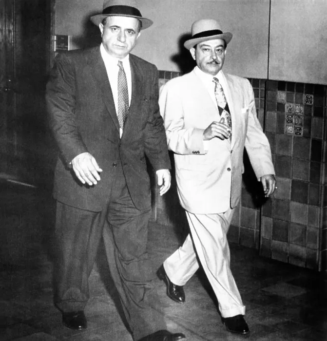 Framed Print : Albert Anastasia (left) leaves Federal District Court with his attorney, Anthony Colendra Framed Print : Albert Anastasia (left) leaves Federal District Court with his attorney, Anthony Colendra
