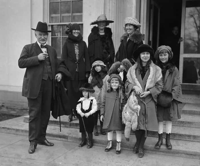 Framed Print : Albert B. Fall (1861-1944), President Harding's corrupt Secretary of the Interior with his family at the time of his resignation
