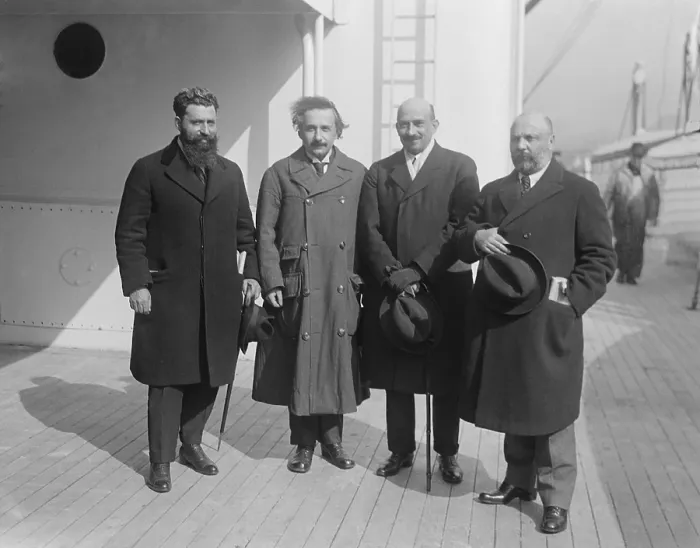 Framed Print : Albert Einstein with fellow Zionists Nehemiah Mossessohn (Rabbi and founder of the JEWISH TRIBUNE), Chaim Weizmann Framed Print : Albert Einstein with fellow Zionists Nehemiah Mossessohn (Rabbi and founder of the JEWISH TRIBUNE), Chaim Weizmann