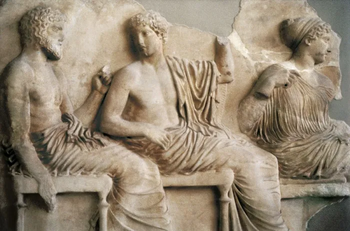 Framed Print : ALCAMENES (5th C. BC). Poseidon, Apollo, Artemis and Aphrodite from the east frieze of the Parthenon. 447 - 438 BC. Classical Greek art. Relief on marble. GREECE. Athens Framed Print : ALCAMENES (5th C. BC). Poseidon, Apollo, Artemis and Aphrodite from the east frieze of the Parthenon. 447 - 438 BC. Classical Greek art. Relief on marble. GREECE. Athens