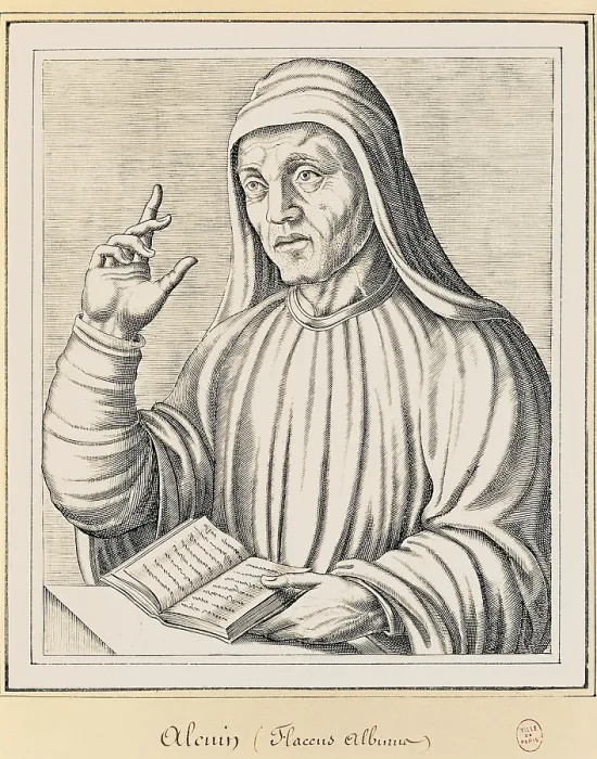 Framed Print : ALCUIN, Albinus Flaccus (735-804). Anglo-Saxon religious man and sage. Engraving. - BeBa / Iberfoto / Everett Collection (340967)**US SALES ONLY**