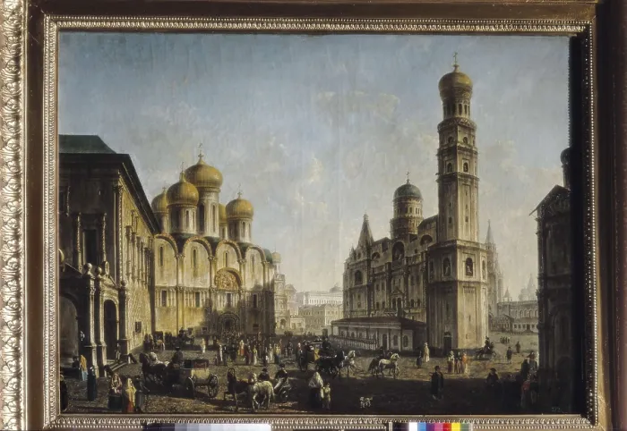 Framed Print : ALEKSEEV, Fedor (1753-1824). Kremlin Cathedral Square. beg. 19th c. Oil on canvas. RUSSIA. Moscow. Tretyakov Gallery. AISA / Everett Collection**US SALES ONLY**