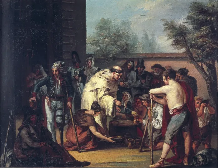 Framed Print : ALENZA y NIETO, Leonardo (1807-1845). Soup distribution. 1st half 19th c. Romanticism. Oil on canvas. SPAIN. Madrid. LAzaro Galdiano Foundation