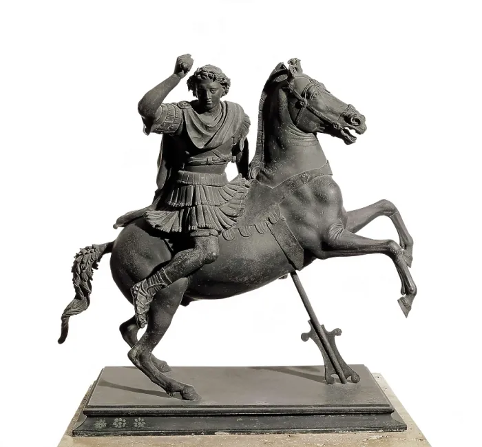 Framed Print : ALEXANDER the Great (356-323 BC). Anonymous work from the Italian School. Sculpture on bronze. ITALY. Rome. National Etruscan Museum of Villa Julia