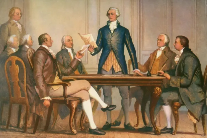 Framed Print : Alexander Hamilton 1755-1804 reading the Bank of New York's constitution which he founded in 1784. It was a private bank which opened with a regional monopoly Framed Print : Alexander Hamilton 1755-1804 reading the Bank of New York's constitution which he founded in 1784. It was a private bank which opened with a regional monopoly