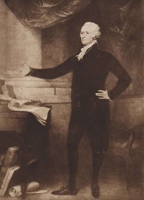 Framed Print : Alexander Hamilton, by John Trumbull. This image is a 1915 photogravure of a John Trumbull painting created between 1800-1840 (BSLOC_2019_4_89)