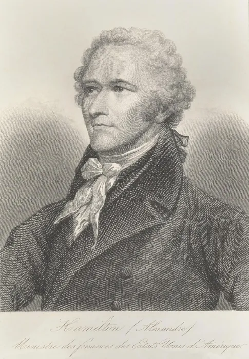 Framed Print : Alexander Hamilton, Treasury Secretary of the United States. The French bust portrait of the 19th century appears to be based on John Trumbulls paintings (BSLOC_2019_4_92)