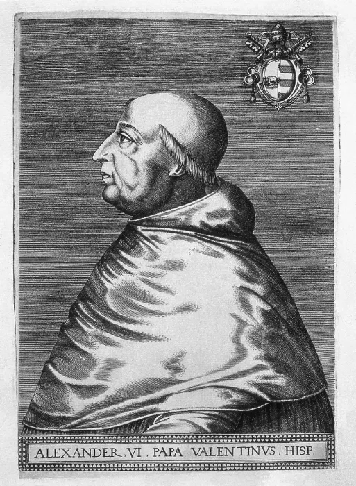 Framed Print : ALEXANDER VI (1431-1503). Pope from 1492 to 1503, nephew of Pope Callixtus III. Xylography. SPAIN. Madrid. National Library