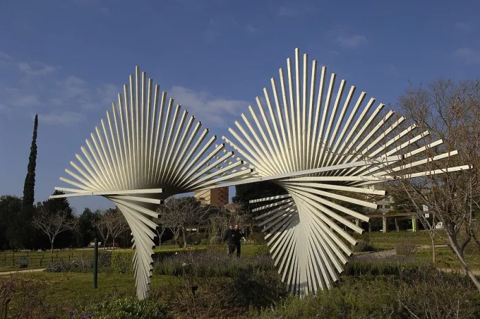 Framed Print : ALFARO HERNANDEZ, Andreu (1929). Two Rhombus. 1977. SPAIN. Barcelona. Cervantes Park. Sculpture. AISA / Everett Collection - Image has fine art copyright Framed Print : ALFARO HERNANDEZ, Andreu (1929). Two Rhombus. 1977. SPAIN. Barcelona. Cervantes Park. Sculpture. AISA / Everett Collection - Image has fine art copyright