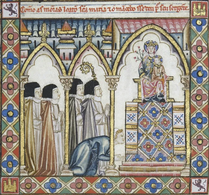 Framed Print : Alfonso X, called 'The Wise' (1221-1284). Cantigas de Santa Maria (Virgin Mary Songs). 13th c. MS T.I. 1. Codex Rico. Cantiga 61. Fol. 89v Framed Print : Alfonso X, called 'The Wise' (1221-1284). Cantigas de Santa Maria (Virgin Mary Songs). 13th c. MS T.I. 1. Codex Rico. Cantiga 61. Fol. 89v
