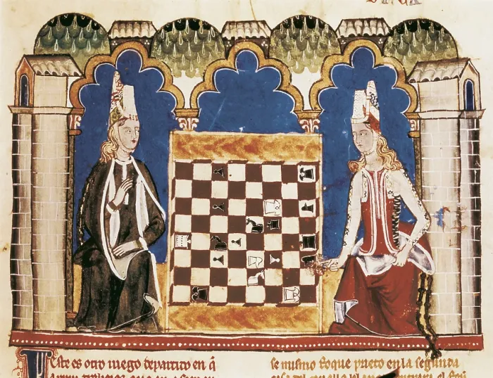 Framed Print : Alfonso X, called 'The Wise' (1221-1284). Libro de los Juegos (Book of Games). 1282. 'Book of Games' by Alfonso X the Wise. Women playing tric-trac