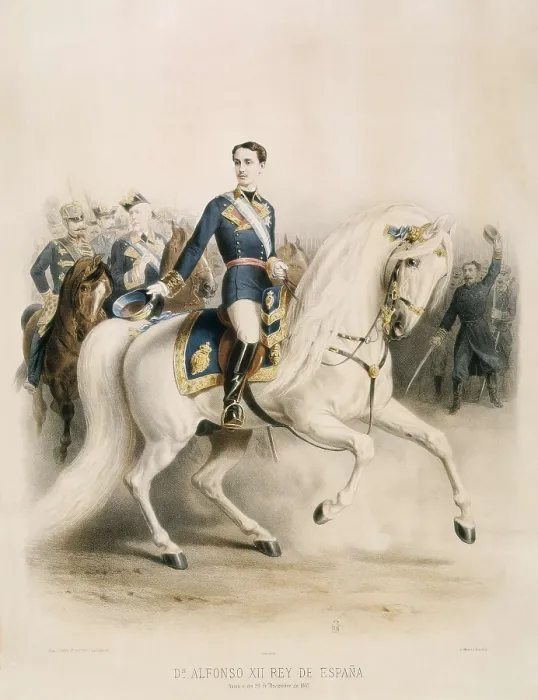 Framed Print : ALFONSO XII (1857-1885). Alfonso XII on horseback. Engraving. SPAIN. Madrid. Municipal Museum. AISA / Everett Collection**US SALES ONLY** Framed Print : ALFONSO XII (1857-1885). Alfonso XII on horseback. Engraving. SPAIN. Madrid. Municipal Museum. AISA / Everett Collection**US SALES ONLY**