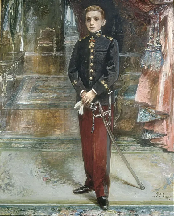 Framed Print : Alfonso XIII at 15. Portrait by Ignacio Pinazo (1901). Oil on canvas. AISA / Everett Collection**US SALES ONLY**