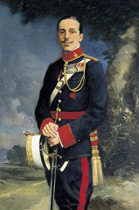 Framed Print : ALFONSO XIII (1886-1941). King of Spain (1886-1931). Portrait in military dress (1915), by Kaulak. Oil on canvas. SPAIN. CASTILE AND LEON. Segovia. Alcazar (castle) Framed Print : ALFONSO XIII (1886-1941). King of Spain (1886-1931). Portrait in military dress (1915), by Kaulak. Oil on canvas. SPAIN. CASTILE AND LEON. Segovia. Alcazar (castle)