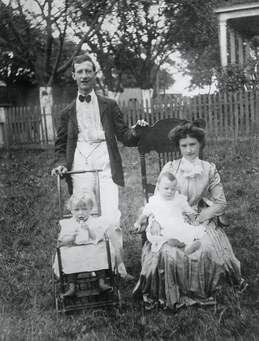 Framed Print : Alfred E. Smith at the age of 27 with his wife, Catherine Ann Dunn Smith and two babies. Ca. 1900. (BSLOC_2015_15_202) Framed Print : Alfred E. Smith at the age of 27 with his wife, Catherine Ann Dunn Smith and two babies. Ca. 1900. (BSLOC_2015_15_202)