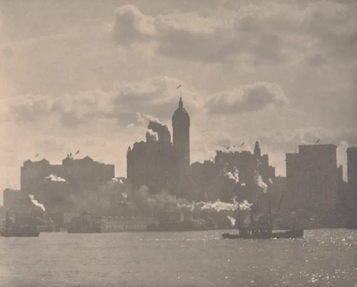 Framed Print : Alfred Stieglitz's pictorialist soft focus photo of Lower Manhattan in 1910. (BSLOC_2018_4_68) Framed Print : Alfred Stieglitz's pictorialist soft focus photo of Lower Manhattan in 1910. (BSLOC_2018_4_68)