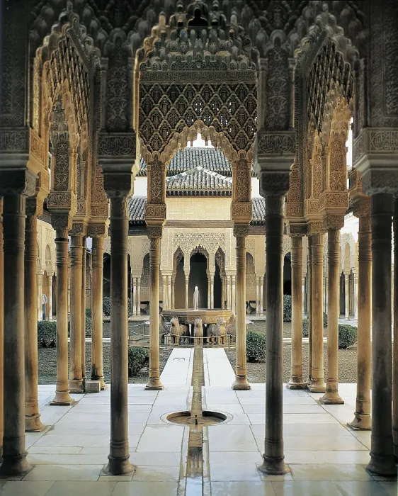 Framed Print : Alhambra. SPAIN. Granada. Alhambra. Patio de los Leones (Court of the Lions). Hispano-Moresque art. Nasrid dynasty. Architecture. AISA / Everett Collection**US SALES ONLY**