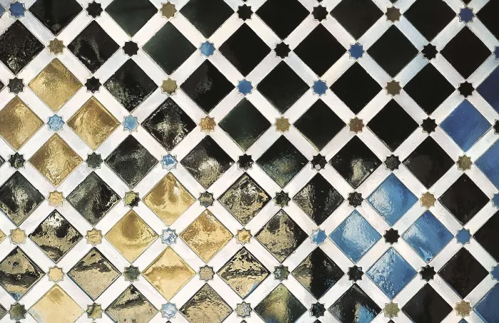 Framed Print : Alhambra. SPAIN. Granada. Alhambra. Comares Palace. Court of the Myrtles. Mosaics. Hispano-Moresque art. Nasrid dynasty. Mosaic. AISA / Everett Collection**US SALES ONLY**