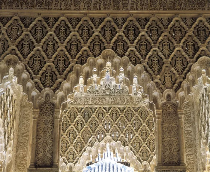Framed Print : Alhambra. SPAIN. Granada. Alhambra. Mocarabe decoration of the Hall of the Kings or Hall of Justice. Hispano-Moresque art. Nasrid dynasty. Architecture