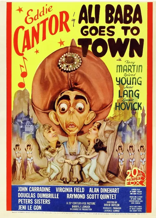 Framed Print : ALI BABA GOES TO TOWN, center: Eddie Cantor on poster art, 1937, TM and Copyright 20th Century Fox Film Corp. All rights reserved. / courtesy Everett Collection