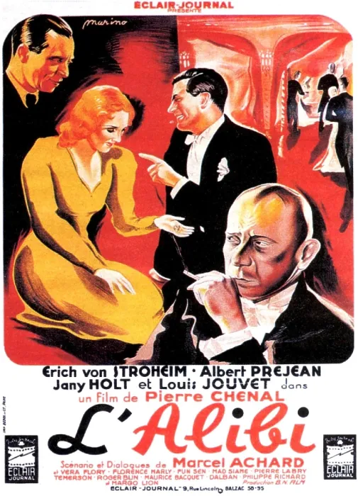 Framed Print : THE ALIBI, (aka L'ALIBI), French poster, 1937 Framed Print : THE ALIBI, (aka L'ALIBI), French poster, 1937