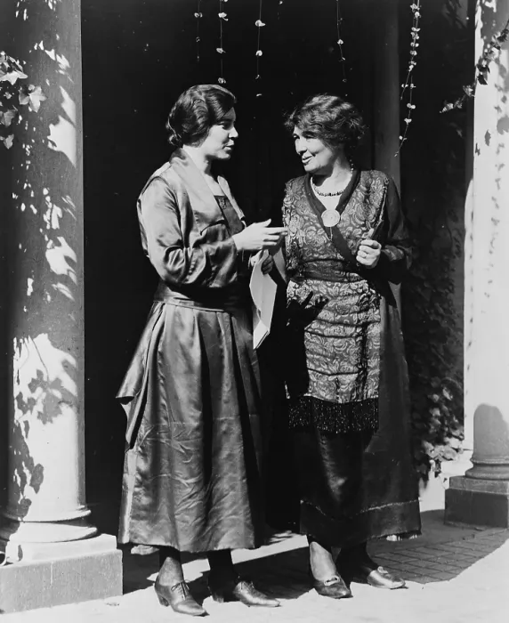 Framed Print : Alice Paul (1885-1977) and Emmeline Pethick-Lawrence (1867-1954) American and British activists for women's suffrage and equal rights meet in U.S. ca. 1917 Framed Print : Alice Paul (1885-1977) and Emmeline Pethick-Lawrence (1867-1954) American and British activists for women's suffrage and equal rights meet in U.S. ca. 1917
