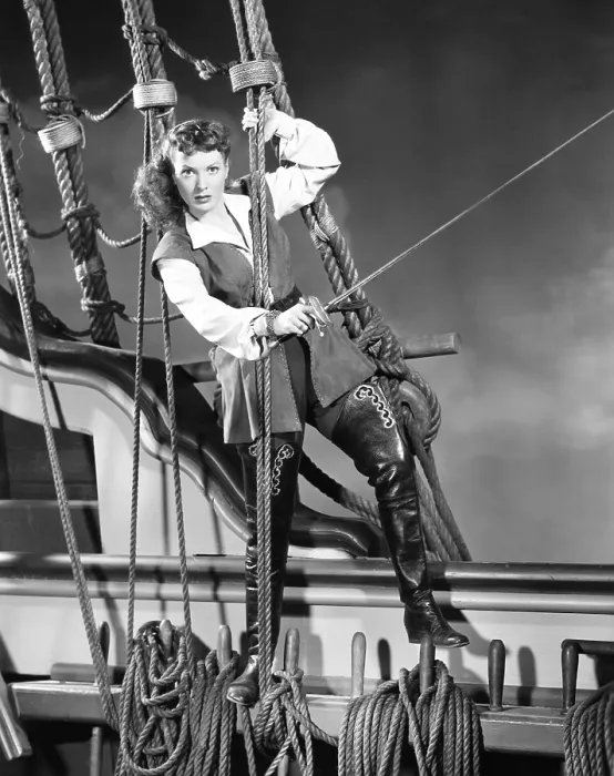 Framed Print : AGAINST ALL FLAGS, Maureen O'Hara, 1952 Framed Print : AGAINST ALL FLAGS, Maureen O'Hara, 1952