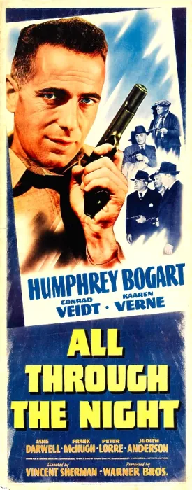 Framed Print : ALL THROUGH THE NIGHT, left: Humprey Bogart, 1942