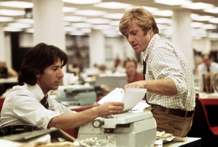 Framed Print : ALL THE PRESIDENT'S MEN, Dustin Hoffman, Robert Redford, 1976