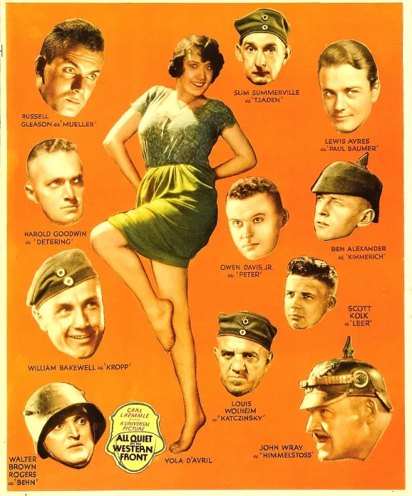 Framed Print : ALL QUIET ON THE WESTERN FRONT, (clockwise from top left): Russell Gleason, Slim Summerville, Lew Ayres, Ben Alexander, Owen Davis Jr. Scott Kolk, Louis Wolheim, John Wray