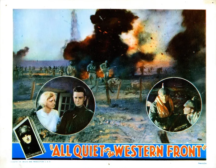 Framed Print : ALL QUIET ON THE WESTERN FRONT, lobbycard, Lew Ayres (left, far right and left of center), Louis Wolheim (second from right), 1930