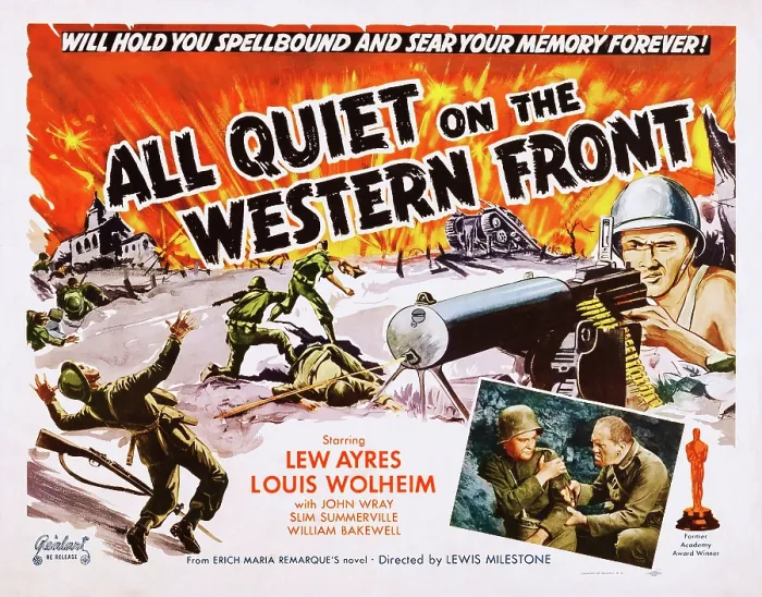 Framed Print : ALL QUIET ON THE WESTERN FRONT, US lobbycard, bottom right insert from left: Lew Ayres, Louis Wolheim, 1930