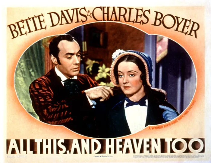 Framed Print : ALL THIS, AND HEAVEN TOO, Charles Boyer, Bette Davis, 1940