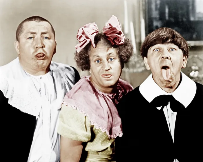 Framed Print : ALL THE WORLD'S A STOOGE, from left: Curly Howard, Larry Fine, Moe Howard, 1941