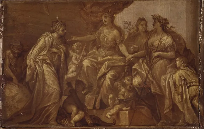 Framed Print : Allegorical Triumphh of Justice and Prosperity in times of peace and trades, by unknown artist, probably venetian, 1750, 18th century, oil on canvas - Italy, Lombardy, Milan Framed Print : Allegorical Triumphh of Justice and Prosperity in times of peace and trades, by unknown artist, probably venetian, 1750, 18th century, oil on canvas - Italy, Lombardy, Milan