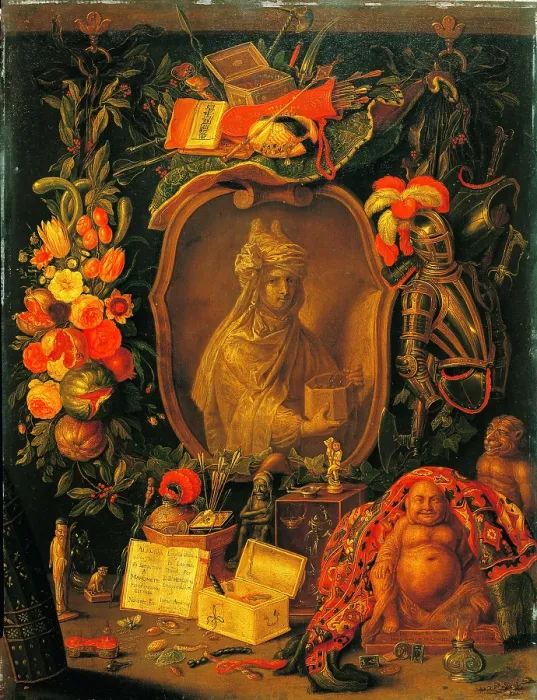 Framed Print : Allegory of Asia, by Erasmus Quellinus II and Jan van Kessel I, 1667, 17th Century, oil on copper, 49 x 37.5 cm - Italy, Lombardy, Milan, Castello Sforzesco