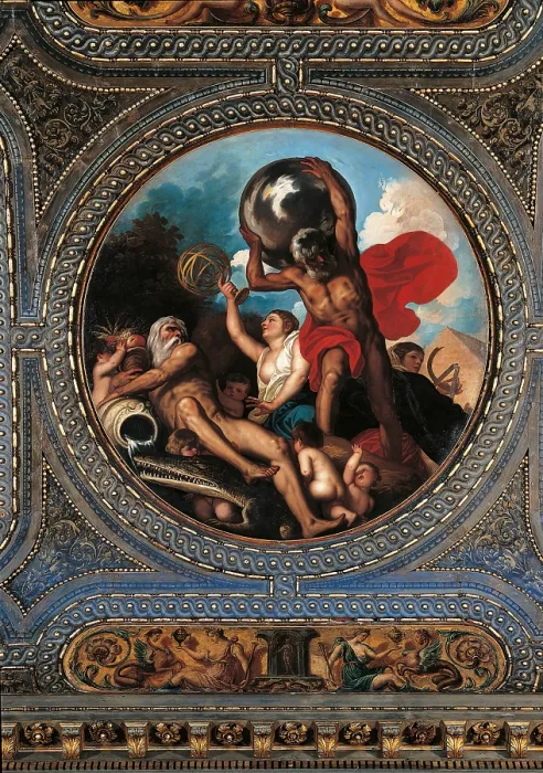 Framed Print : Allegory of Astronomy, by Alessandro Varotari known as Padovanino, 1635, 17th Century, - Italy, Veneto, Venice, Marciana Library, ceiling. All Framed Print : Allegory of Astronomy, by Alessandro Varotari known as Padovanino, 1635, 17th Century, - Italy, Veneto, Venice, Marciana Library, ceiling. All