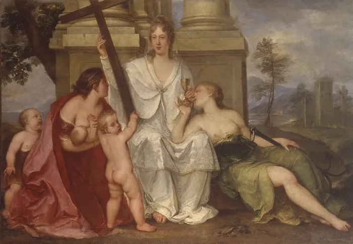 Framed Print : Allegory of Charity, by John Segala, Faith and Hope or the Theological Virtues, 1710 - 1717, 18th century, oil on canvas