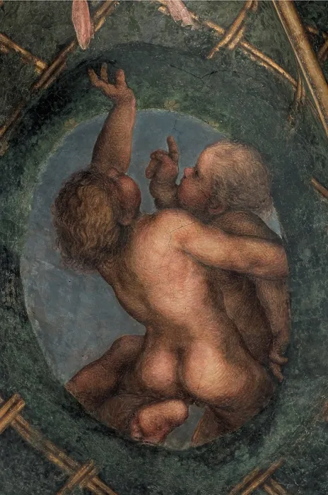 Framed Print : Allegri Antonio known as Correggio, Frescoes in the Camera della Badessa at the Convent of St Paolo in Parma, 1519, 16th Century, fresco, Italy, Emilia Romagna, Parma