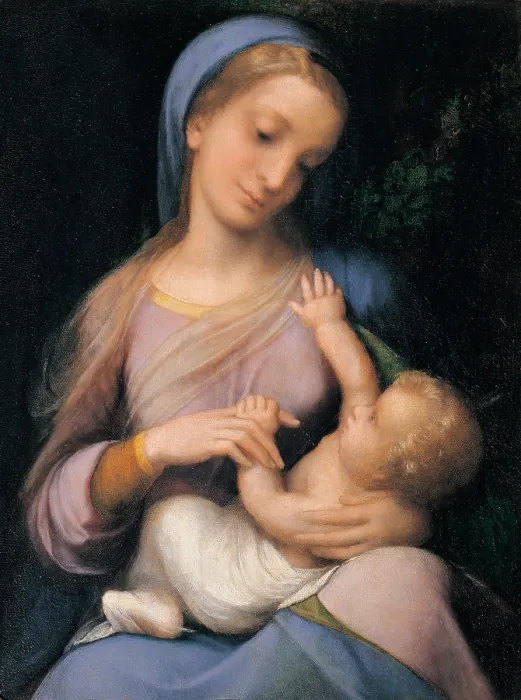 Framed Print : Allegri Antonio known as Correggio, Madonna Campori (Madonna and Child), 1517 - 1518, 16th Century, Italy, Emilia Romagna, Modena
