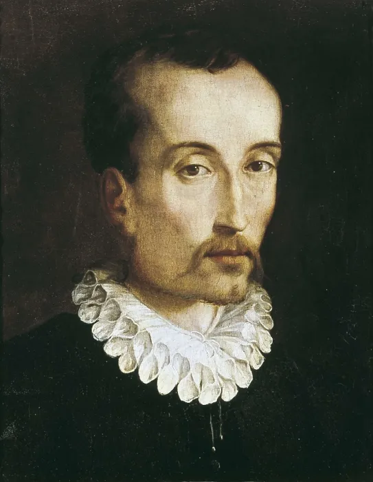 Framed Print : ALLORI, Alessandro (1535-1607). Portrait of Torquato Tasso (Ritratto di Torquato Tasso). end 16th c. Renaissance art. Oil on wood. ITALY. Florence